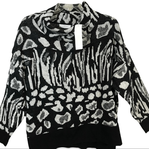 New Directions NWT black and white animal print sweater XL - Picture 1 of 5